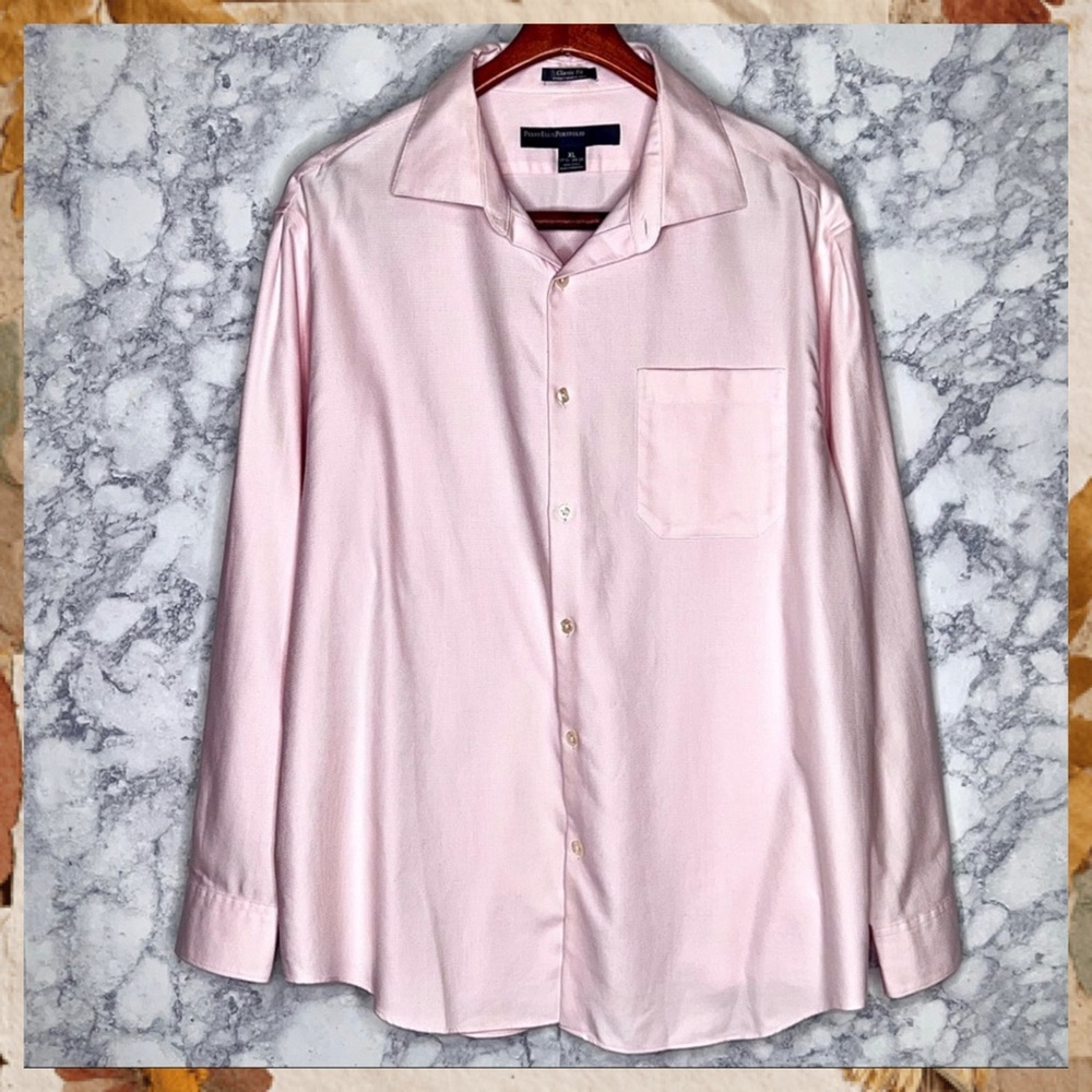 Perry Ellis Portfolio Men’s Pink Button Down Shirt Size XL Classic Fit Cotton